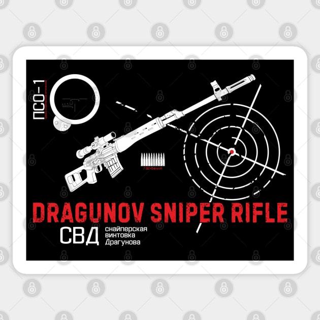 Dragunov sniper rifle on dark Sticker by FAawRay